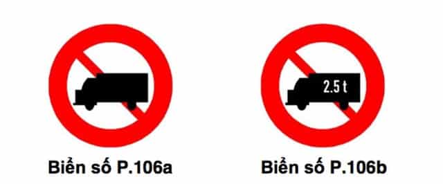 Biển cấm xe tải 106a